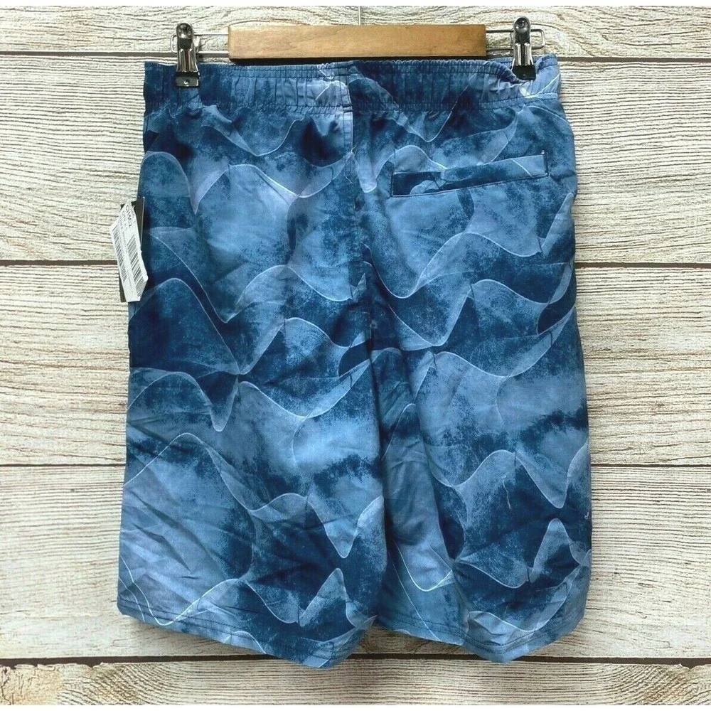 Under‎ Armour Shorts Mens Size Small Blue Sound Wave Swim Trunks New